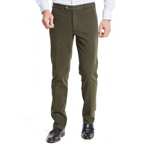 Вельветовые мужские брюки немецкой фирмы Meyer, модель Monza, артикул 6-473/28, цвет хаки