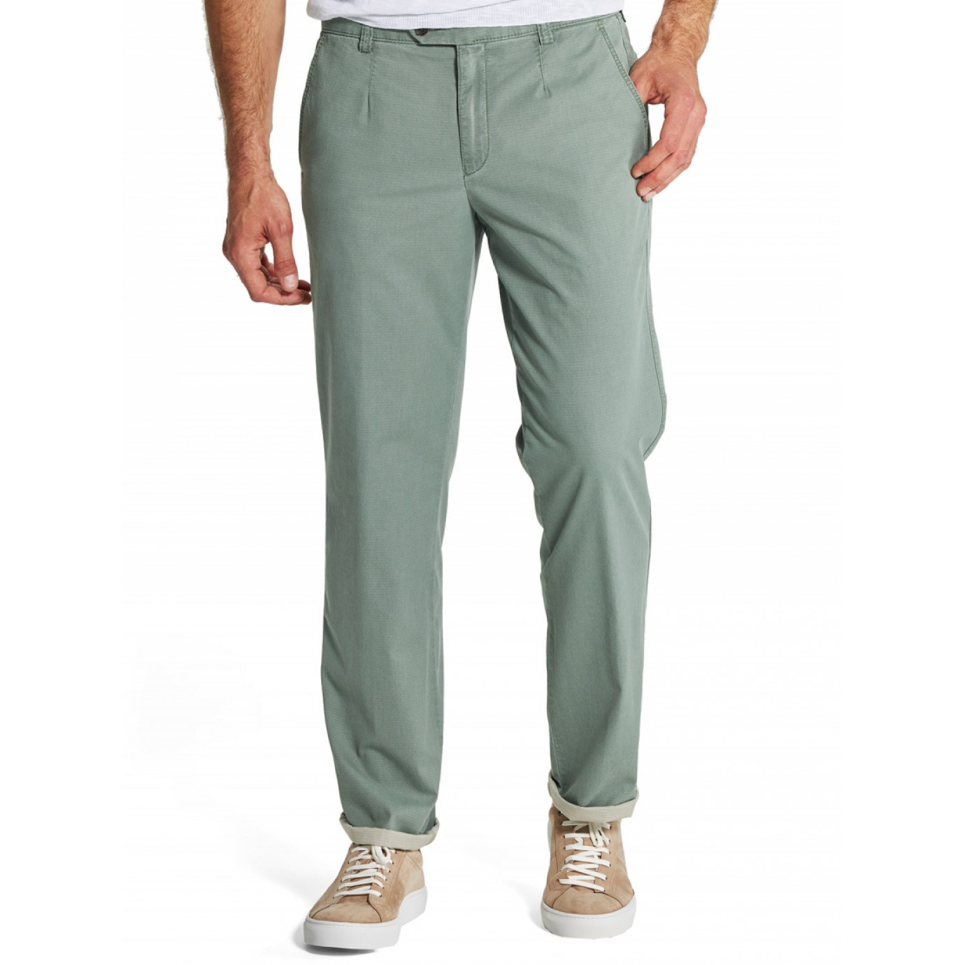 Хлопковые мужские брюки Meyer, модель Monza 5-401/26, цвет зеленый купить вМоскве в интернет-магазине SHOP4BIG - цена, фото, описание