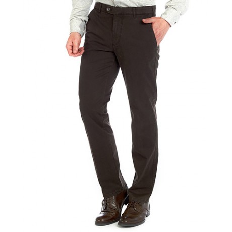 Зимние хлопковые брюки Meyer Bonn 6-492/36 на байковой подкладке коричневые.
