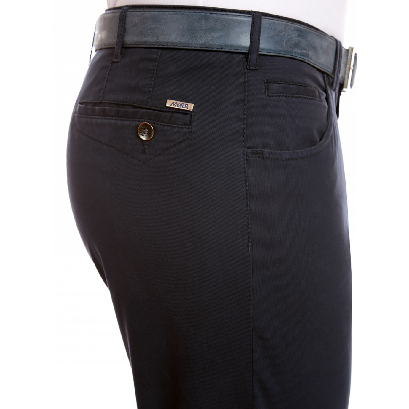 Брюки мужские Meyer Dublin 5-454/19, синие с джинсовым карманом купить вМоскве в интернет-магазине SHOP4BIG - цена, фото, описание