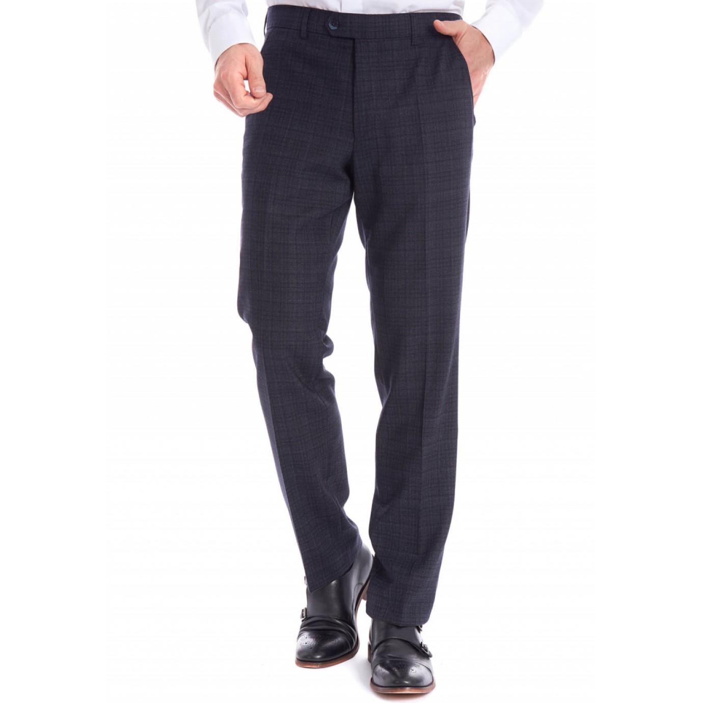 Классические мужские брюки Meyer (Мейер), модель Bonn 6-373/19 синие вклетку. купить в Москве в интернет-магазине SHOP4BIG - цена, фото, описание