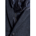 Пальто мужское Royal Spirit, модель Дефо синее в ёлочку, с отстегивающимся жилетом и капюшоном