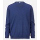Пуловер мужской Olymp 01501015, синий шерстяной с V-образным вырезом