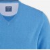 Пуловер мужской Olymp 01601074, голубой хлопковый c V-образным вырезом