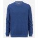 Пуловер мужской Olymp 53115515, синий из структурного хлопка с круглым вырезом