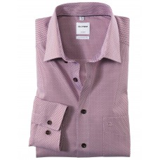 Рубашка мужская Olymp 10481435, Comfort fit, красная с геометрическим рисунком