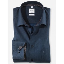Рубашка мужская Olymp 10626418, Comfort fit, синяя с геометрическим рисунком