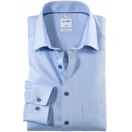 Рубашка мужская Olymp 11048411, Comfort fit, голубая с интересной фактурой