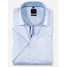 Рубашка мужская OLYMP Luxor Modern fit, артикул 12343211 светлая с цветочным принтом, короткий рукав