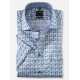 Рубашка мужская OLYMP Luxor Modern fit, артикул 12545245 светлая с цветочным принтом, короткий рукав
