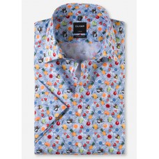 Рубашка мужская OLYMP Luxor Modern fit, артикул 13465211 светлая с фруктовым принтом, короткий рукав