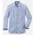 Рубашка мужская Olymp Casual 40075400, Modern fit, хлопковая голубая с принтом