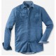 Рубашка мужская Olymp Casual 40626418, Modern fit, фланелевая синяя с принтом