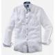 Рубашка мужская Olymp Casual 40785400, Modern fit, льняная белая с воротником-стойкой