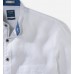 Рубашка мужская Olymp Casual 40785400, Modern fit, льняная белая с воротником-стойкой