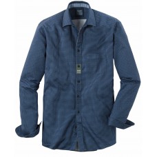 Рубашка мужская Olymp Casual 40808415, Modern fit, фланелевая синяя с принтом