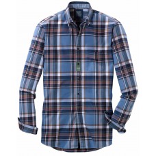 Рубашка мужская Olymp Casual 40928415, Modern fit, фланелевая в голубую клетку