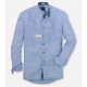 Рубашка мужская Olymp Casual 40945415, Modern fit, льняная голубая в полоску, с воротником-стойкой