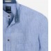 Рубашка мужская Olymp Casual 40945415, Modern fit, льняная голубая в полоску с воротником-стойкой