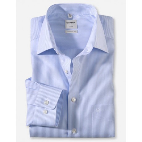Рубашка мужская Olymp 02806411, Comfort fit, голубая в полоску