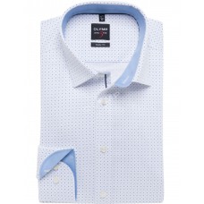 Рубашка мужская Olymp 20561411, Level Five body fit, белая в точку, приталенная