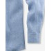 Рубашка мужская Olymp Casual 41021410, Modern fit, льняная голубая в полоску