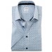 Рубашка мужская OLYMP Luxor Comfort fit, артикул 11301211 с коротким рукавом, голубая с рисунком