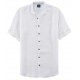 Рубашка мужская Olymp Casual 40941200, Modern fit, льняная белая с коротким рукавом
