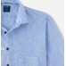 Рубашка мужская Olymp Casual 41021210, Modern fit, льняная голубая в полоску с коротким рукавом