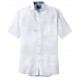 Рубашка мужская Olymp Casual 41187200, Modern fit, льняная белая с коротким рукавом